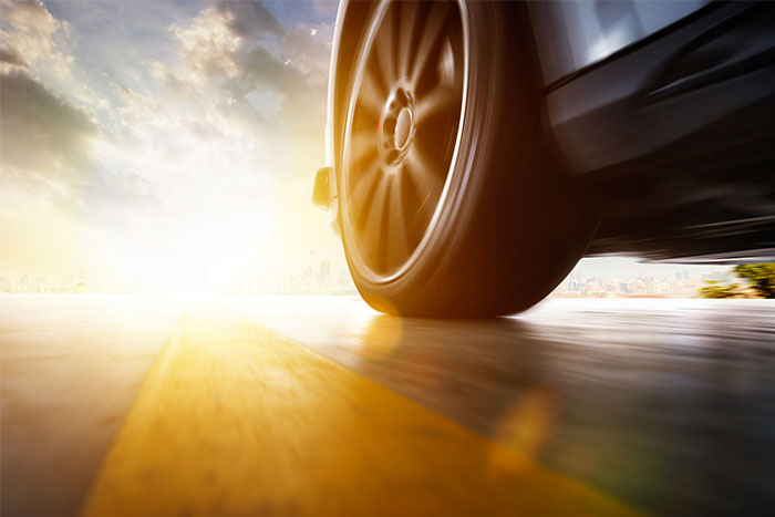 car driving on road